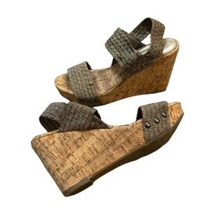 Women’s wedge heeled slip on sandals shoes. Excellent, like new condition